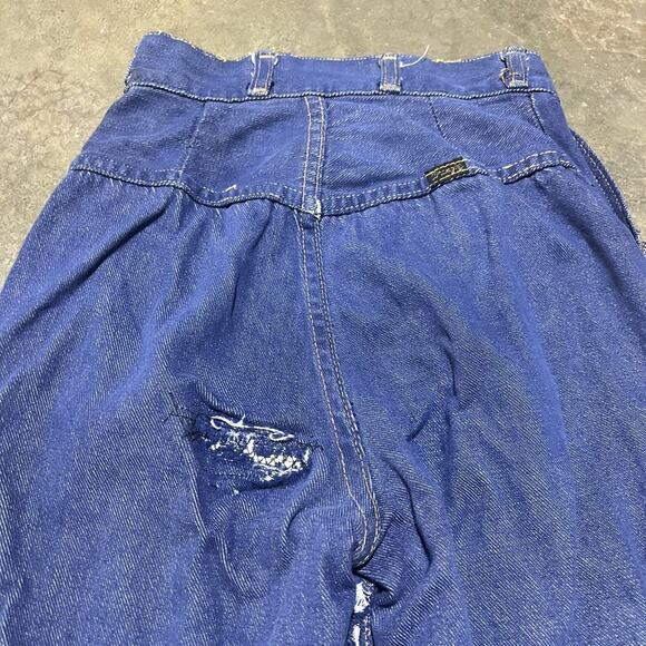 Vintage 60s Wrangler Dark Wash Bell Bottom Jeans 22x32 - Picture 10 of 11